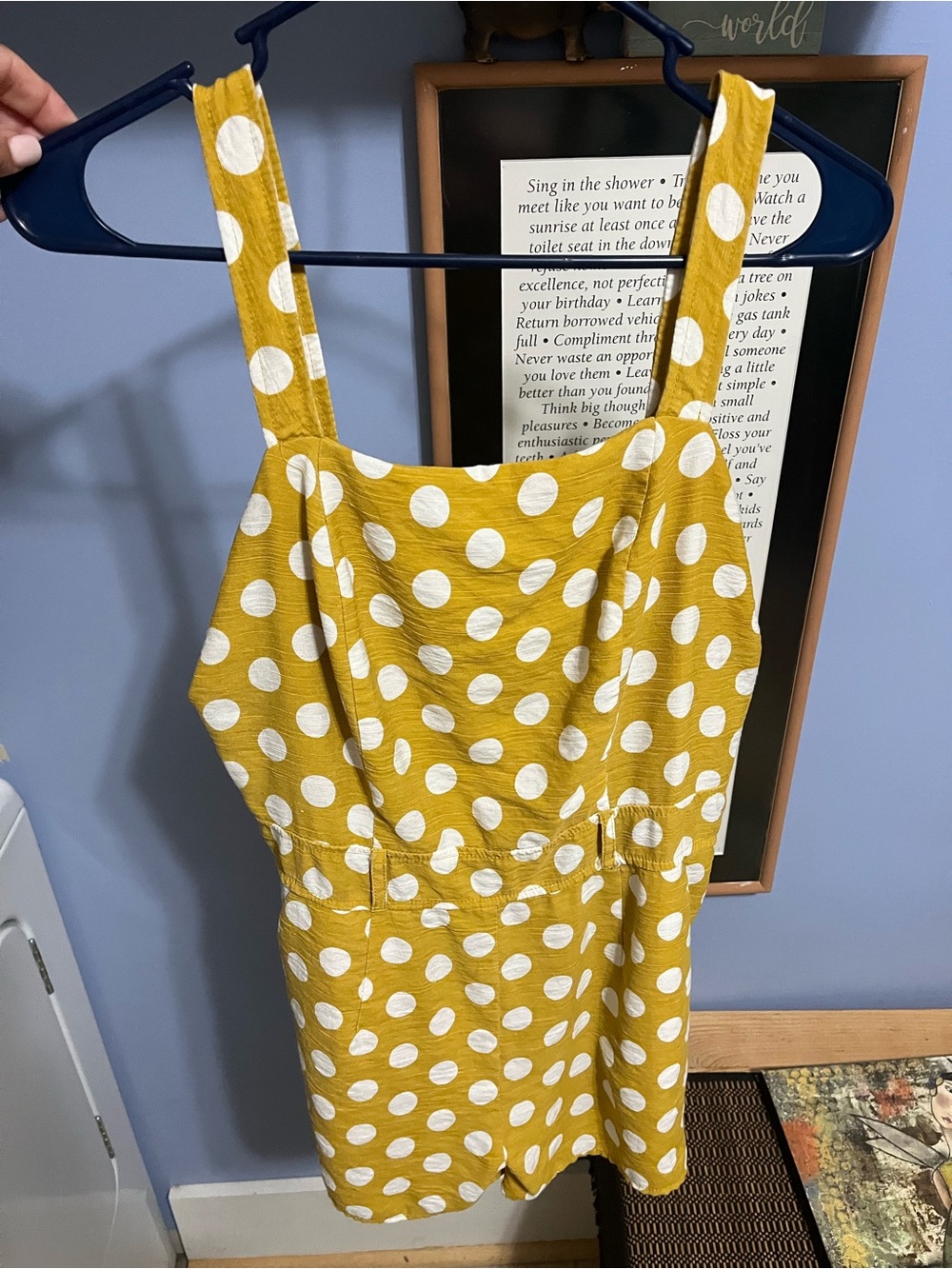 Yellow Polka Dot shorts - White Dots